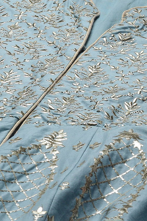 Cotton Anarkali Kurta Sharara Suit Set with Dupatta