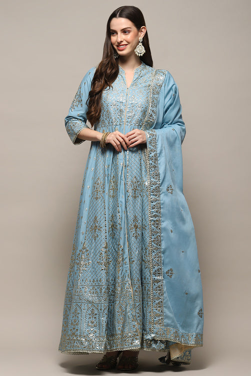 Cotton Anarkali Kurta Sharara Suit Set with Dupatta