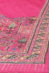 Fuschia Cotton Anarkali Kurta Churidar Suit Set