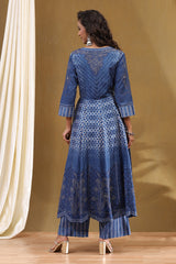 Printed Modal Anarkali Kurta with Straight Palazzo Set