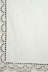 Off White Polyester Short Kurta Sharara Suit Set