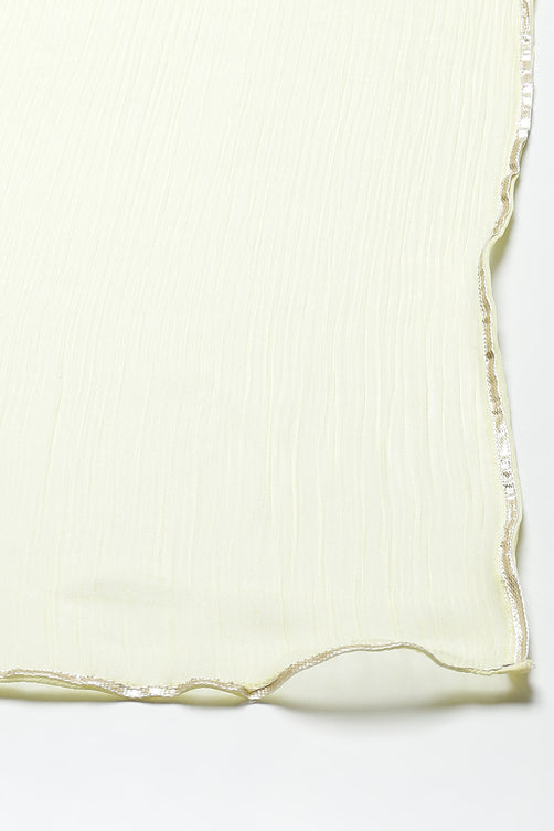 Woven Polyester Straight Kurta Sharara Set with Dupatta