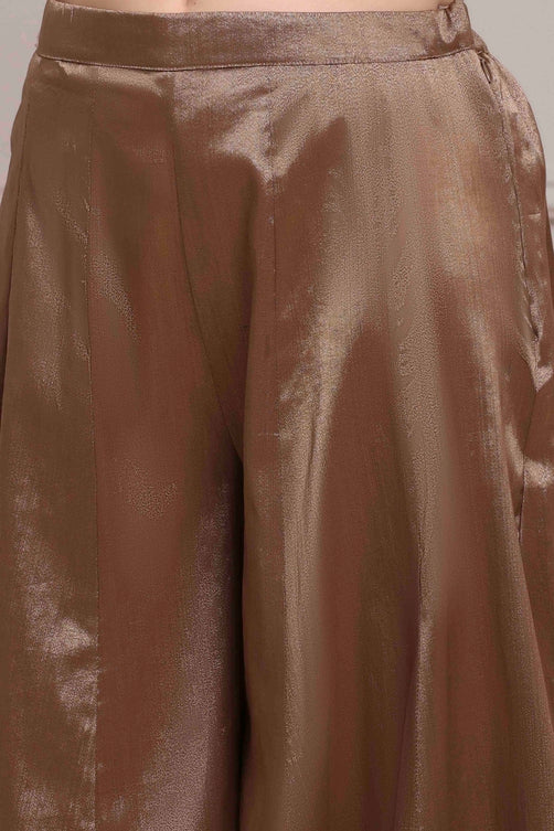 Yarn-Dyed Polyester Blend Kurta with Band Collar