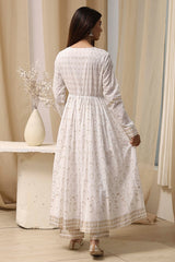 Printed Cotton Anarkali Suit Set with Dupatta