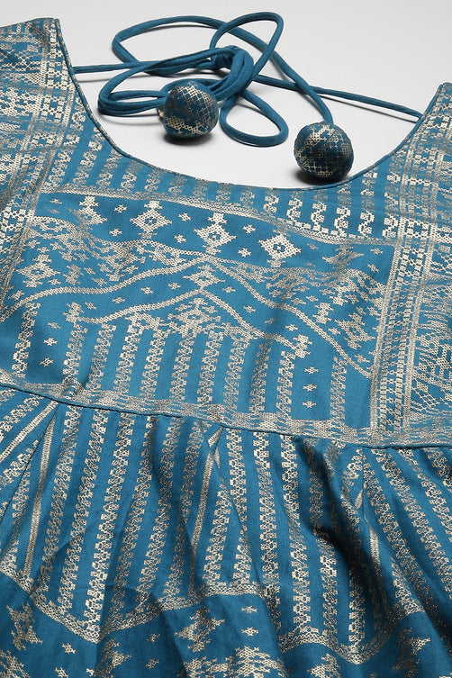 Cotton Anarkali Kurta Churidar Suit Set with Dupatta