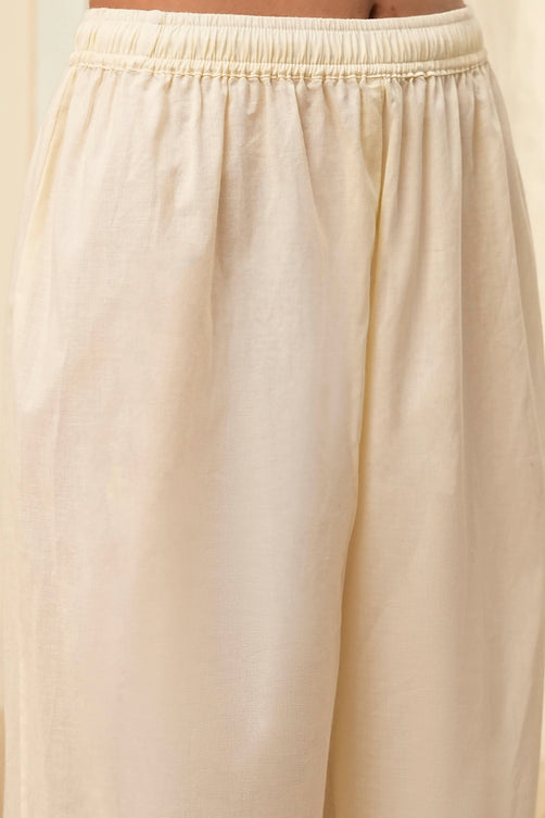 Printed Cotton Anarkali Kurta Set with Band Collar