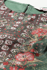 Printed Polyester Flared Kurta Skirt Set