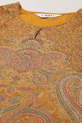 Yarn Dyed Cotton Blend Straight Kurta Palazzo Set