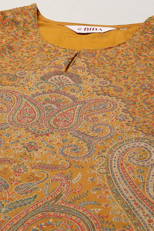 Yarn Dyed Cotton Blend Straight Kurta Palazzo Set