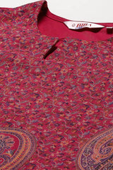 Yarn Dyed Cotton Blend Straight Kurta Palazzo Set