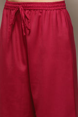 Yarn Dyed Cotton Blend Straight Kurta Palazzo Set