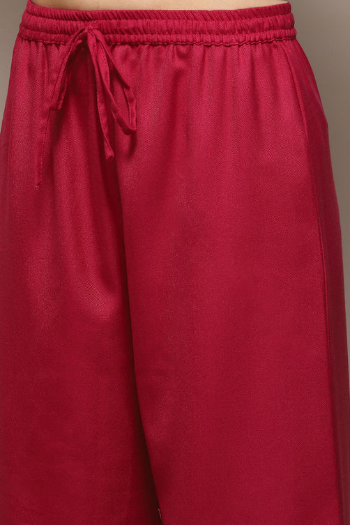 Yarn Dyed Cotton Blend Straight Kurta Palazzo Set