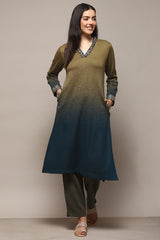Yarn Dyed Polyester Straight Kurta Palazzo Set