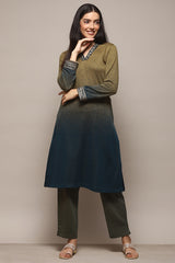 Yarn Dyed Polyester Straight Kurta Palazzo Set