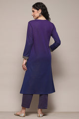 Yarn Dyed Polyester Straight Kurta Palazzo Set