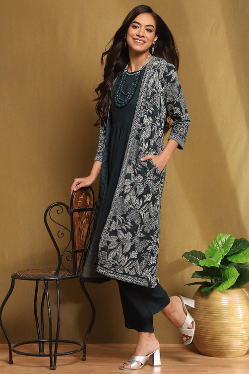 Yarn Dyed Rayon Straight Kurta Palazzo Set