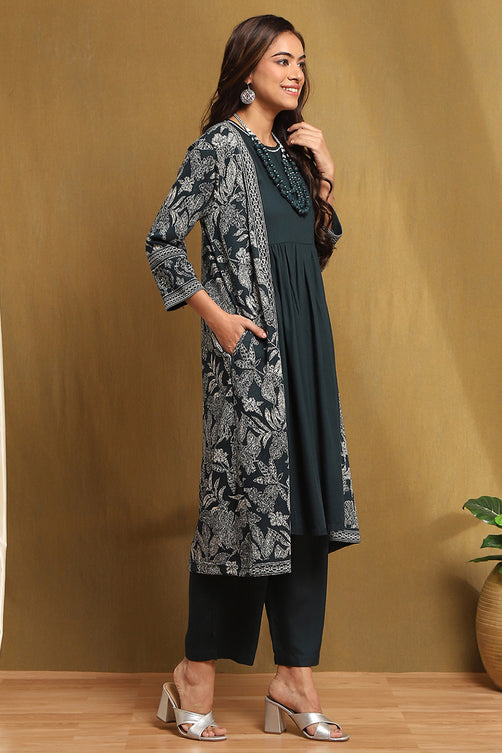 Yarn Dyed Rayon Straight Kurta Palazzo Set