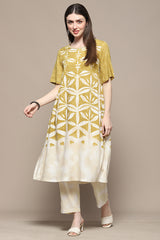 Printed Rayon Straight Kurta Palazzo Set