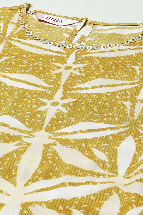 Printed Rayon Straight Kurta Palazzo Set