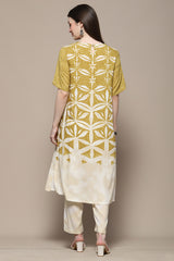 Printed Rayon Straight Kurta Palazzo Set