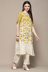 Printed Rayon Straight Kurta Palazzo Set